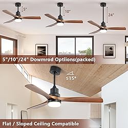 CACI Mall 52 inch Ceiling Fan with Lights Remote