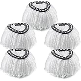 Spin Mop Replacement Heads for O-Cedar EasyWring 1-Tank, Microfiber 5-Pack | Scratch-safe refill traps hair &amp; stains. Wet/dry cleans hardwood, tile &amp; kitchen floors. Washable, reusable, easy to replace.