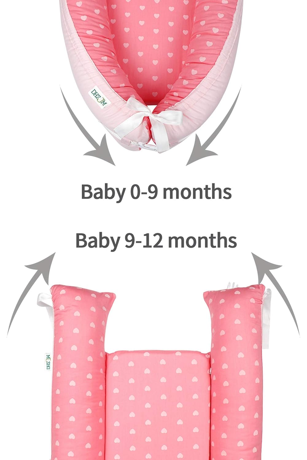 Baby Lounger Baby Nest Baby Bassinet for Bed Newborn Lounger Portable Cribs -100% Organic Cotton Baby Portable Crib Perfect for Travel with Extra Soft Cotton Pad Perfect for Co Sleeping (Pink) : Baby