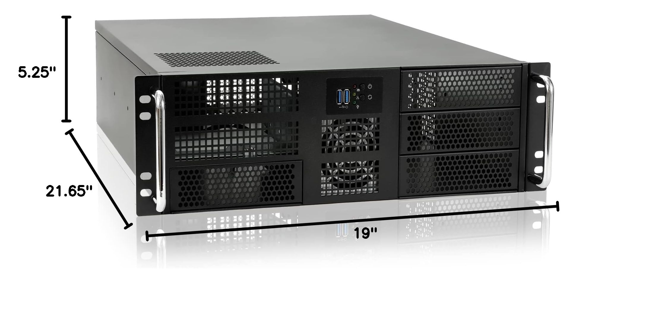 3u Rackmount Server Chassis EATX/ATX/MATX with 4x5.25 + 6x3.5 Support ATX PS2 PSU w/Side 80mm or top 120mm Fan Fan,