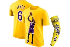 YZJSM FANATICS James #23 Kids Basketball Jersey T-Shirts Youth Sizes Set with Arm Sleeve