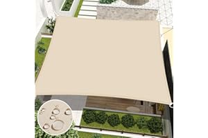 FLORALEAF Sun Shade Sail 10' X 13' Rectangular Waterproof Sun Sail UV Block Canopy for Outdoor Patio Lawn Garden Backyard, Beige