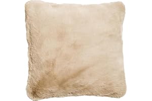 UnHide Squish - Faux Fur Pillow - Extra Soft Throw Pillow - Square Shaped Pillow, Polyester Fill - Machine Washable - Perfect for Living Room, Bedroom, or Guest Room - 20” x 20” - Beige Bear