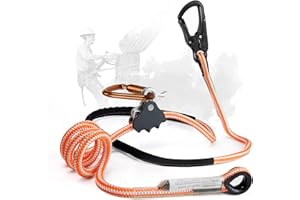 ProClimb Arborist Positioning Lanyard by Pelican Rope - 1/2 in x 8 ft Polyester Rope with Aluminum Snap Hook - Adjustable, High Visibility, ANSI/OSHA Certified for Work Positioning and Tree Climbing