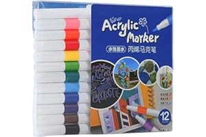 12/24 / 48 Color Acrylic Paint Pen Marker Drawing Pen Paint Markers for Rock Painting Glass