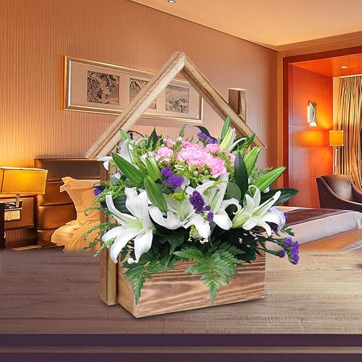 Azxaz Maceta Colgar En La Pared Casa De Madera Jardinera Colgante