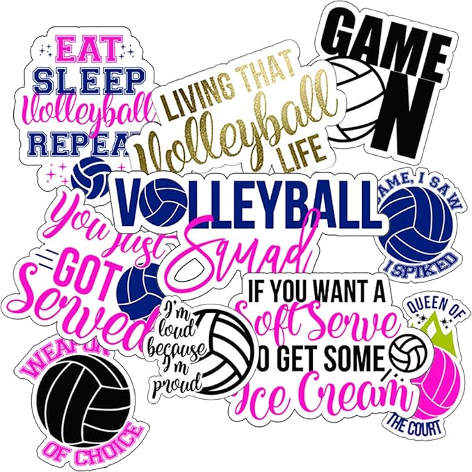 Volleyball Stickers (10 Pack), Perfect Choice for