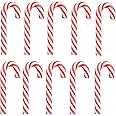 30-PC Clay Candy Canes - 5cm Red & White Polymer Clay Christmas Decorations