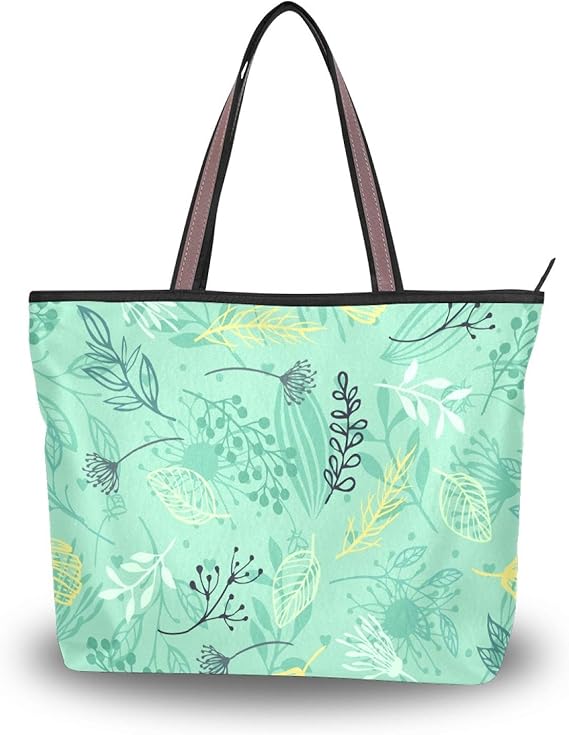Amazon 葉 1 トートバッグ レディース 大容量 通勤 通学 旅行 高校生 軽い 軽量 肩掛けバッグ 対応 ハンドバッグ 大きさ ファスナー 2way 手提げバッグ ギフト プレゼント Hdxan トートバッグ