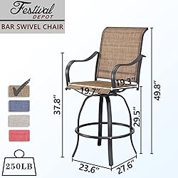 Festival Depot 6pcs Patio Dining Set Bar Height