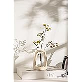 East–BrightenZF Handmade Ceramic Holder Stand for Toothbrushes, Makeup Brushes, and Pens - Minimalist Design for Bathroom Vanity and Countertops Decor (Milky White)