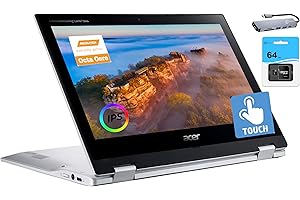acer Chromebook Spin 2-in-1 Convertible Laptop (2023), 8-Core MediaTek MT8183C Processor, 11.6" HD IPS Touchscreen, 4GB RAM,1
