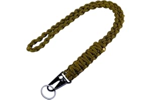 MAGITATI Heavy Duty Braided 550 Paracord Neck Lanyard Keychain for Men Women Outdoor Survival, Parachute Rope Necklace Keychains with HK Clip Key Ring for ID Card Badge Holder, Camera, Wallet and Keys (Army