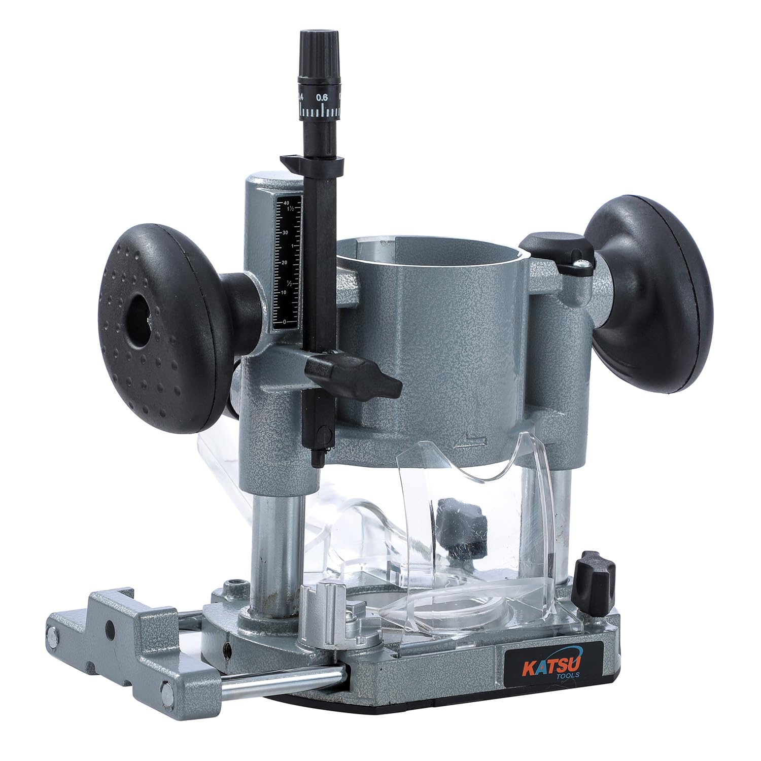 KATSU Tools Trimmer Plunge Base, Fully Adjustable, Aluminum, for Electric or Cordless Hand Wood Trimmer Routers with Dust Nozzle 105421