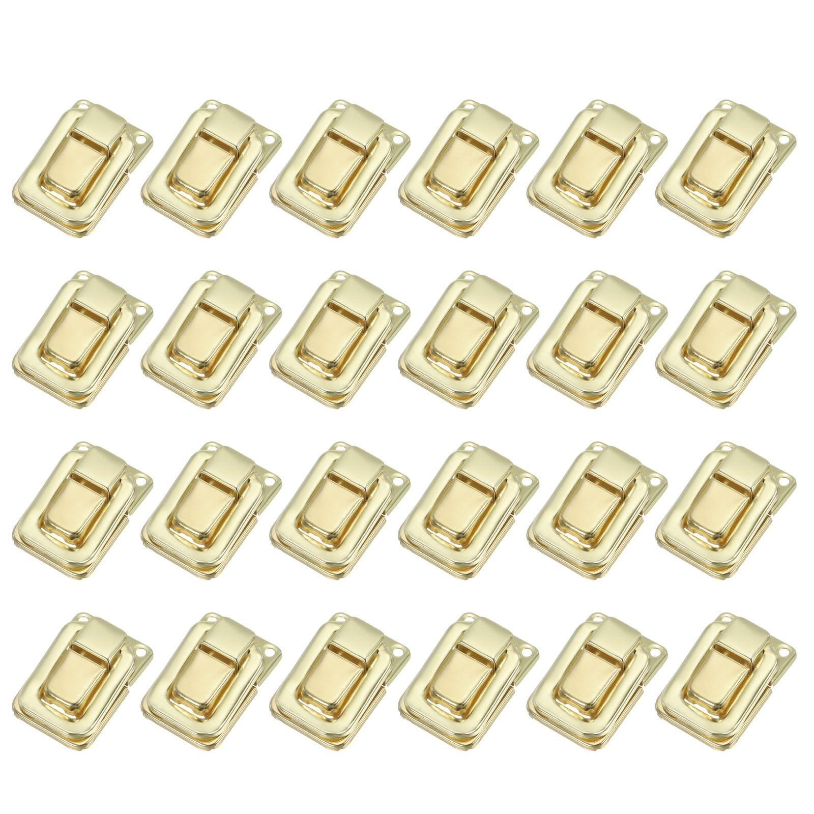 PATIKIL Toggle Catch Lock 1.4" x 0.9", 24 Pack Metal Buckle Hasp Lock Latch Clasp for Jewelry Box Wooden Case Decoration, Light Gold