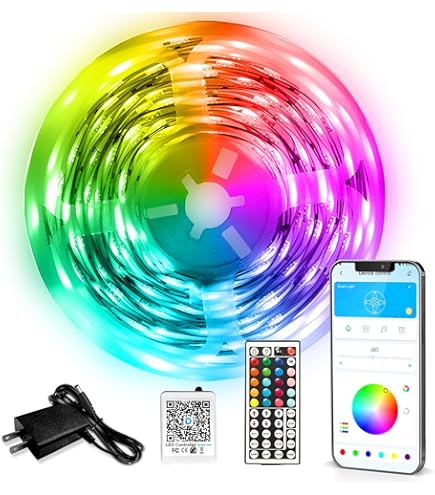 Amazon.com: 100ft Kids Bluetooth LED Strip Lights, Music Sync LED