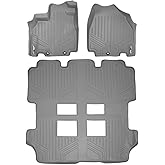 SMARTLINER Custom Fit Floor Mats 3 Row Liner Set for 2011-2017 Honda Odyssey