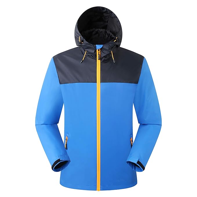 Eono Essentials Herren wasserfeste Jacke mit fester Kapuze (Victoriablau, XL)|Winterjacke herren
