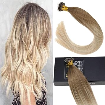 Amazon Com Sunny 24inch Straight Nano Bead Hair Extensions Human