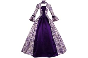 KEGIRLOM Womens Victorian Rococo Dress Retro Court Flare Sleeve Dress 1800s Masquerade Ball Gown Medieval Renaissance Costume