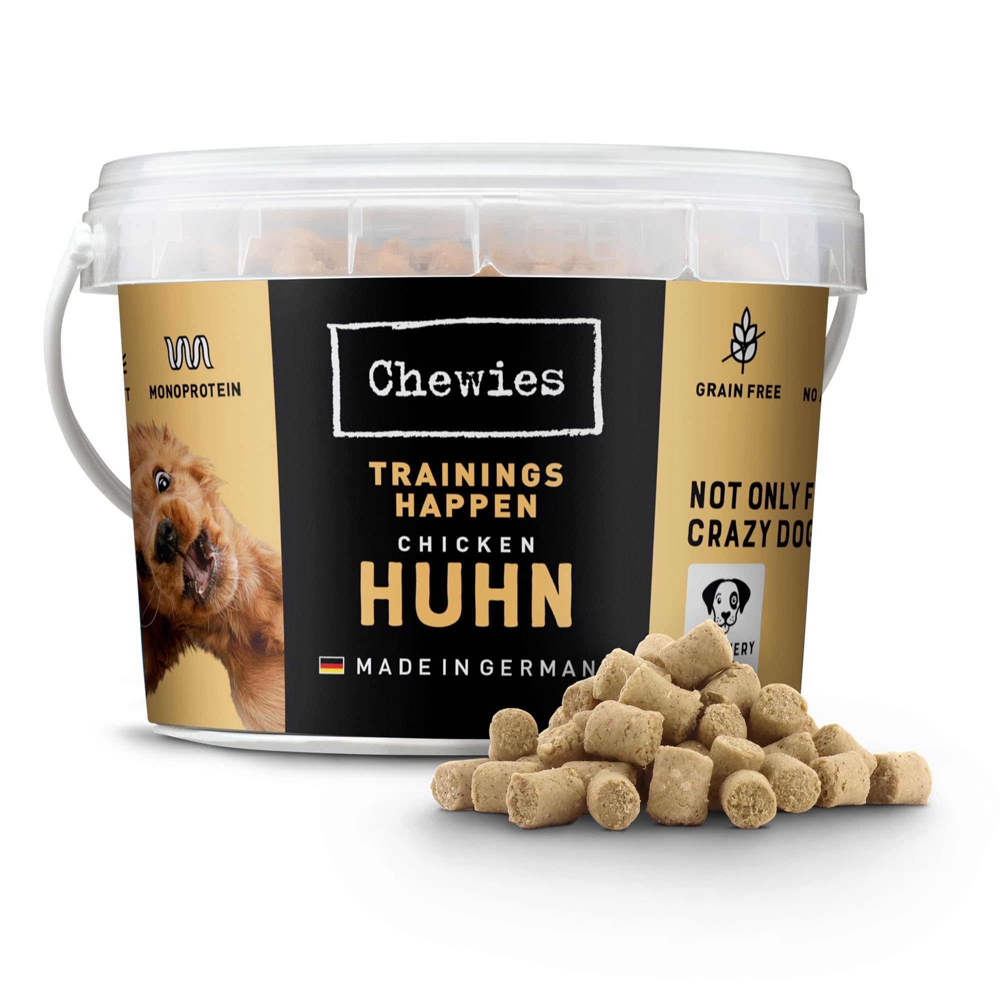 Chewies Training Bites - Monoprotein Snack for Dogs - Grain-Free and Sugar-Free - Soft Treats for Dog Training in 6 Hypoallergenic Varieties