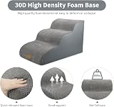 Nepfaivy Dog Steps for Bed 3-Step Non-Slip Foam Cover 60x40x40 cm view 3