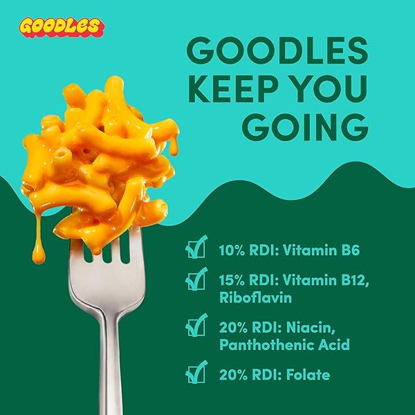 GOODLES CHEDDY MAC CREAMY CHEDDAR AND MACARONI PASTA – NUTRIENT PACKED WITH REAL CHEESE, FIBER, PROTEIN, PREBIOTICS, PLANTS, & VEGETABLES | NON-GMO, ORGANIC INGREDIENTS [CHEDDY MAC, 6 OZ. 1 PACK]