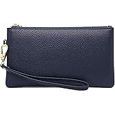 GOIACII Women's Wristlet Clutch Slim Leather Wallet RFID Blocking Handbag