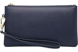 Women's Wristlet Clutch Slim Leather Wallet RFID Blocking Handbag
