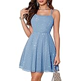 Meetjen Sparkly Sequin Prom Dress for Women Teen Formal Homecoming Spaghetti Straps Tulle Short Cocktail Dresses