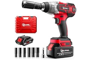 SILVEL Cordless Impact Wrench 1/2 Inch, 517 Ft-lbs (700N.m) Max Torque - 21V Brushless Motor with 4.0Ah Li-ion Battery, Fast Charger & 6 Impact Sockets for Car Repair, Home DIY