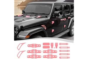 SQQP 22PCS Full Set Exterior Decoration Trim Kit Fit for 2018-2025 Jeep Wrangler JL JLU 2/4 Doors, Door Hood Engine Hinge Cov