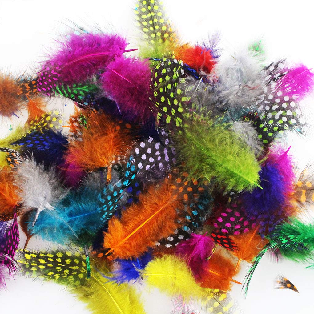 Bunte Federn, 180 Stück Deko-Federn für DIY Hochzeit Feder Basteln Federn Halloween Fest versch - Ideal als Dekoration zum Karnival für Masken und Kostüme