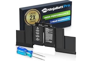 NinjaBatt Battery Replacement A1618 A1398 for Apple MacBook Pro Retina 15"" [Mid 2015 Year ONLY] – Long Lasting [11.36V/99.5W