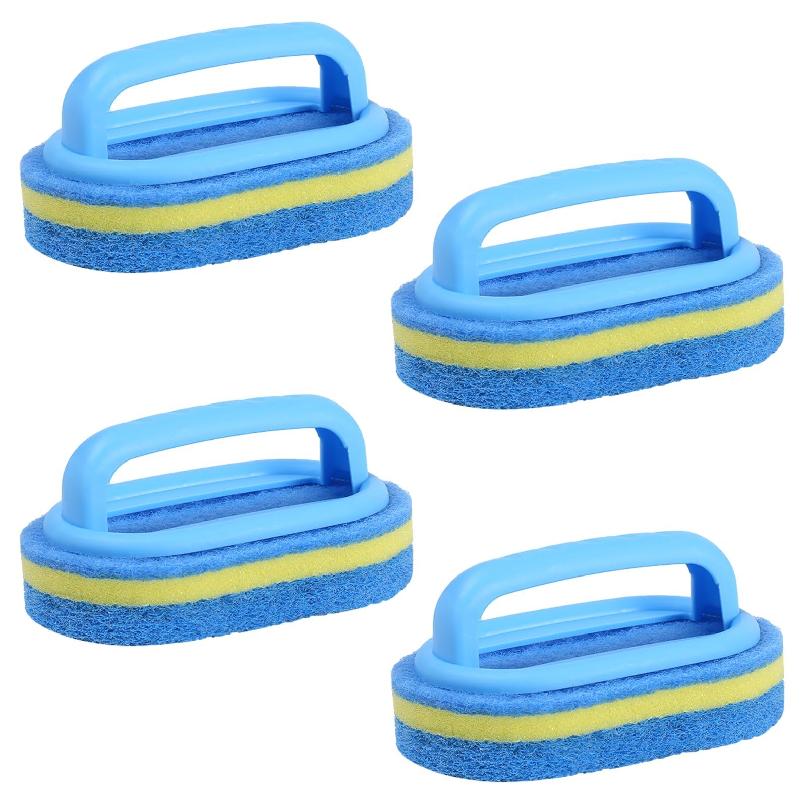 4 Pcs Bathroom Cleaning Sponge, Cleaning Sponges, Bathroom Sponge, Thickened Bathroom Cleaning Sponge With Handle Scrubbing Sponge for Kitchen/Bathtub/Bath Toilet/Wall Floor Tile