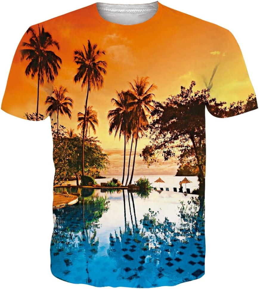 Unisex 3D Funny Printed T-Shirt Mens Summer Graphic Short Sleeve Tee Shirts Tops