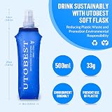 UTOBEST Soft Flask 500ml Collapsible Water Bottle for Running Hiking Cycling view 2