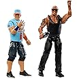 Mattel WWE Main Event Championship Showdown 2-Pack Action Figures & Accessory, Series #19 The Rock vs John Cena Collectible Set