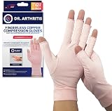 Dr. Arthritis Copper Nylon Compression Gloves for Women M Pair with Handbook
