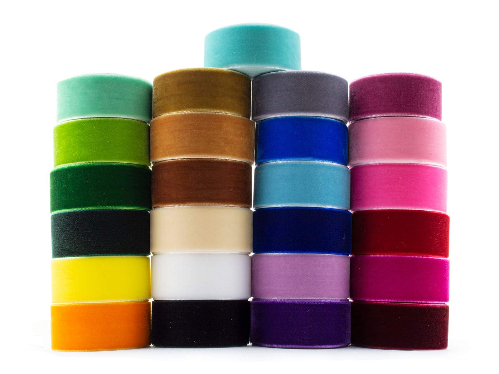 Summer-Ray 50 Yards 1 Inch (25mm) Velvet Ribbon 25 Colours Value Pack