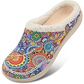 LeIsfIt Womens Wide Slippers Adjustable Diabetic Slippers Warm Cozy Slip on House Slipper Non-slip Memory Foam Winter House Shoes Indoor Outdoor