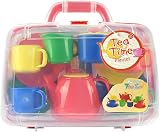 Vinsani 15 Piece Colourful Plastic Tea Party Set for Kids 3+ with Case view 6