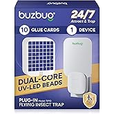 Buzbug Fly Trap Indoor, Plug-in Flying Insect Trap, Fruit Fly Traps for Indoors, Plug in Bug Trap, Gnat Trap for House Indoor