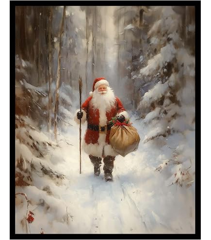Amazon.com: Father Christmas by Susan Comish 18x22 Santa Claus