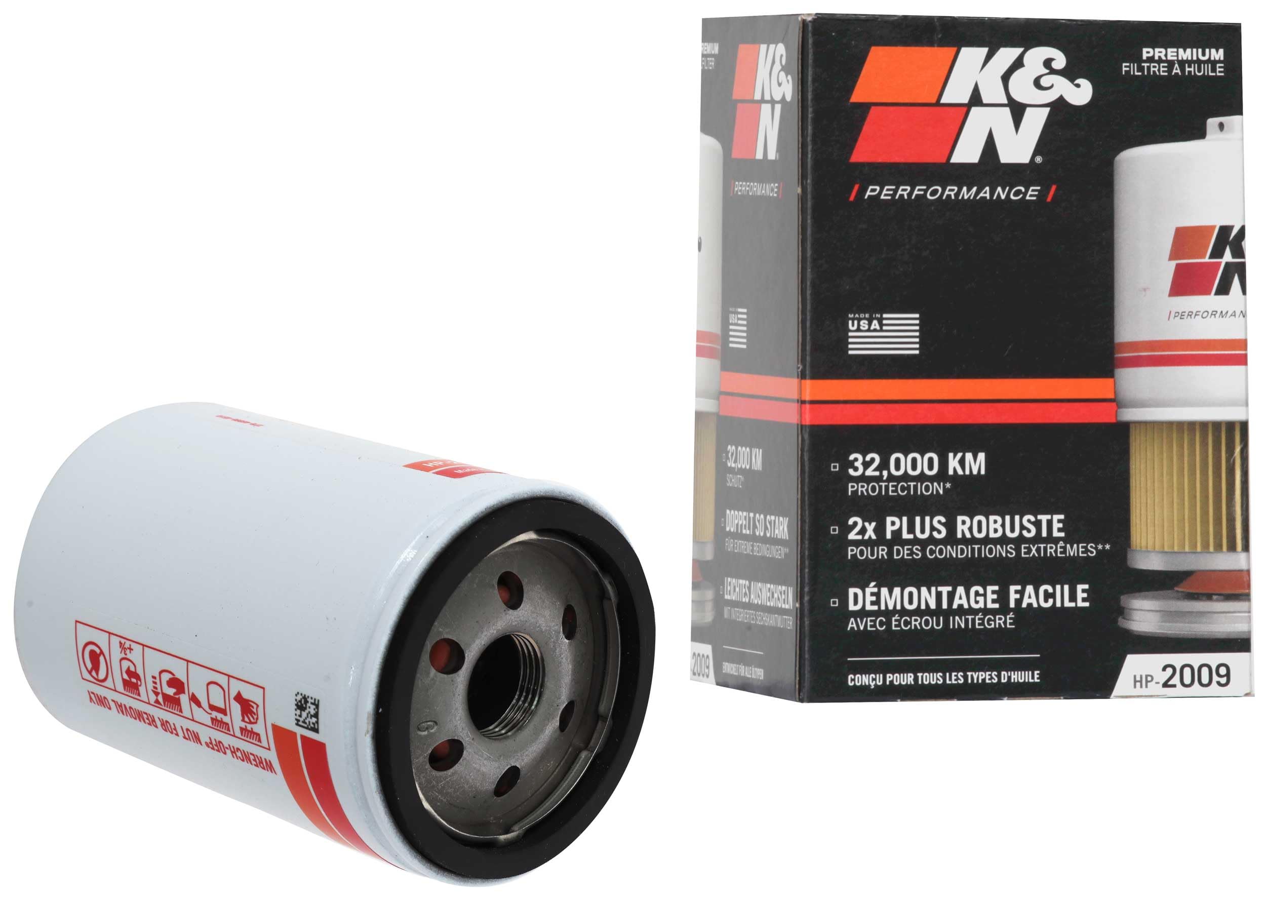 K&N Oil Filter - Spin-On 76x129mm compatible with Mazda, Ford, Chrysler, Jaguar, Lincoln, Dodge (HP-2009), Wrench-off