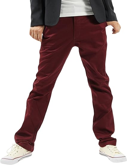 Amazon チノパン ワークパンツ ロングパンツ メンズパンツ カジュアル Mサイズ ワイン ロングパンツ 通販