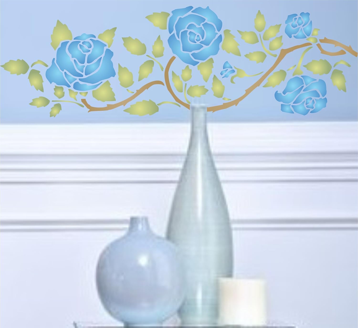 Rose Border Stencil - 37 x 11.5cm - Reusable Flower Border Wall Stencil Template - Image 4