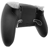 eXtremeRate Beyond-ARC Bottom Shell Kit Compatible with p s 5 Edge Controller with Rubberized Grip, Replacement Front Back Decorative Trim Shell Rear Plates - Black