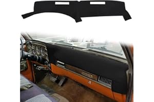 HanLanKa Dash Cover Custom Fit for 1973-1980 Chevy Chevrolet C10 C20 C30 K10 K20 K30 Suburban K5 Blazer Pickup,GMC Jimmy C/K 15 25 35 1500 2500 Suburban Sierra,Dashboard Mat Pad Carpet (Black)
