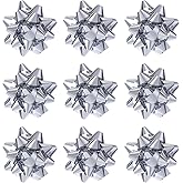 24 Large Gift Bows,3.5 inches, Bows for Gift Wrapping and Presents,Christmas Bows,for Parties, Birthdays, Weddings or Other Holidays. (Silver)